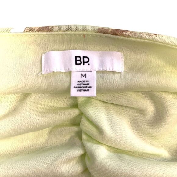 Bp Nordstrom Women's Yellow And Brown Abstract Ruched Crop Cami Size Medium NWT - Picture 5 of 9